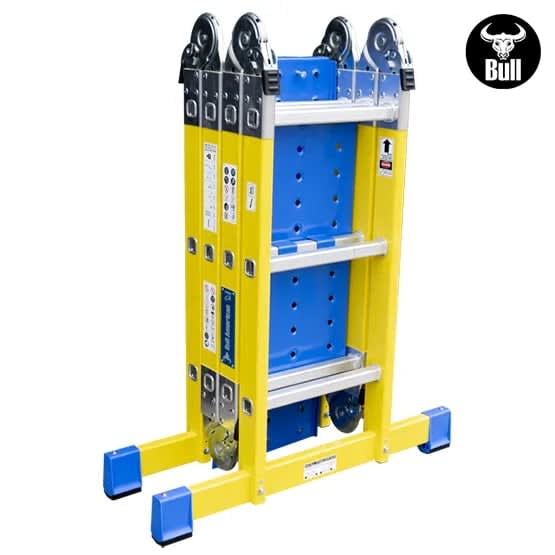 ESCALERA FIBRA MULTIUSOS + PLATAFORMA 12 PASOS 150KG FM150-12IA+ PASOS AMERICAN BULL5
