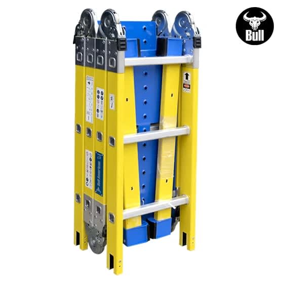 ESCALERA FIBRA MULTIUSOS + PLATAFORMA 12 PASOS 150KG FM150-12IA+ PASOS AMERICAN BULL6