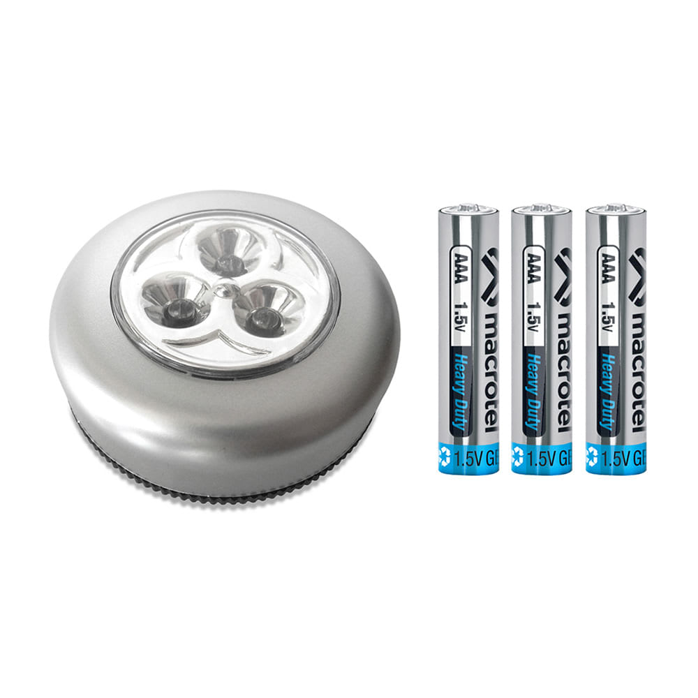 LUZ DE TOQUE MACROTEL CON ADHESIVO DOBLE CONTACTO PARA MUROS Y MUEBLES