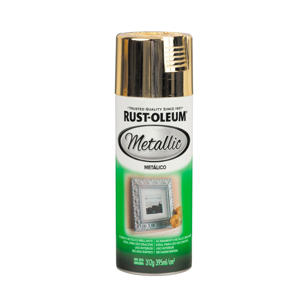 SPRAY ESPECIALIDAD METALICO ORO BRILLANTE 312 GRAMOS RUST OLEUM1