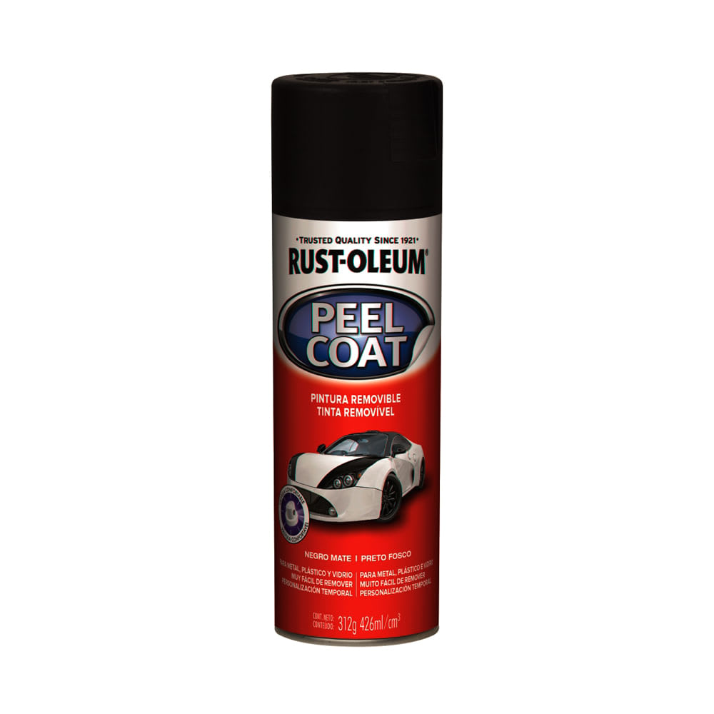 SPRAY AUTOMOTRIZ PEEL COAT NEGRO MATE 312 GRAMOS RUST OLEUM1