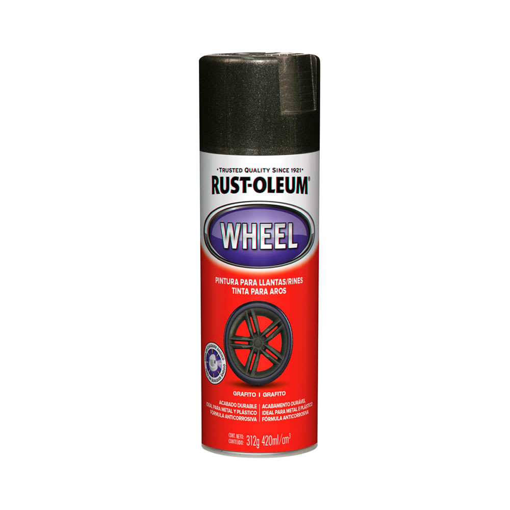 SPRAY AUTOMOTRIZ ACRILICO RUEDAS GRAFITO 312G GRIS RUST OLEUM