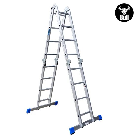 ESCALERA ALUMINIO MULTIUSOS + PLATAFORMA 16 PASOS 150KG AM150-16IA+ PASOS AMERICAN BULL3