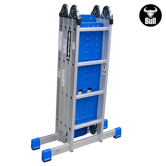 ESCALERA ALUMINIO MULTIUSOS + PLATAFORMA 16 PASOS 150KG AM150-16IA+ PASOS AMERICAN BULL5