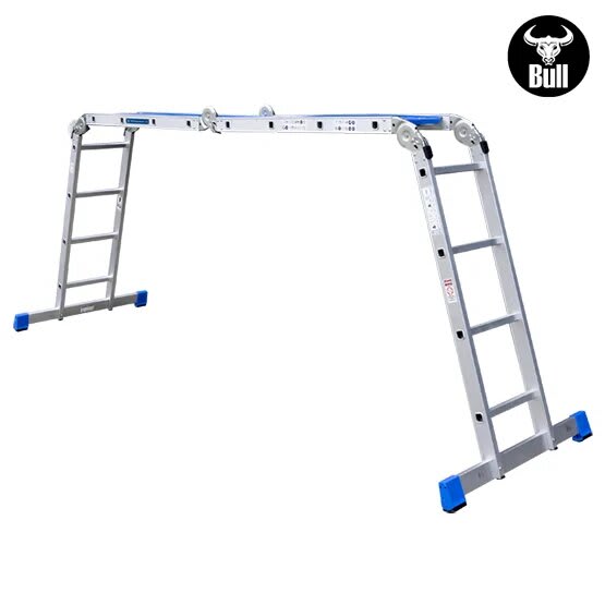ESCALERA ALUMINIO MULTIUSOS + PLATAFORMA 16 PASOS 150KG AM150-16IA+ PASOS AMERICAN BULL7