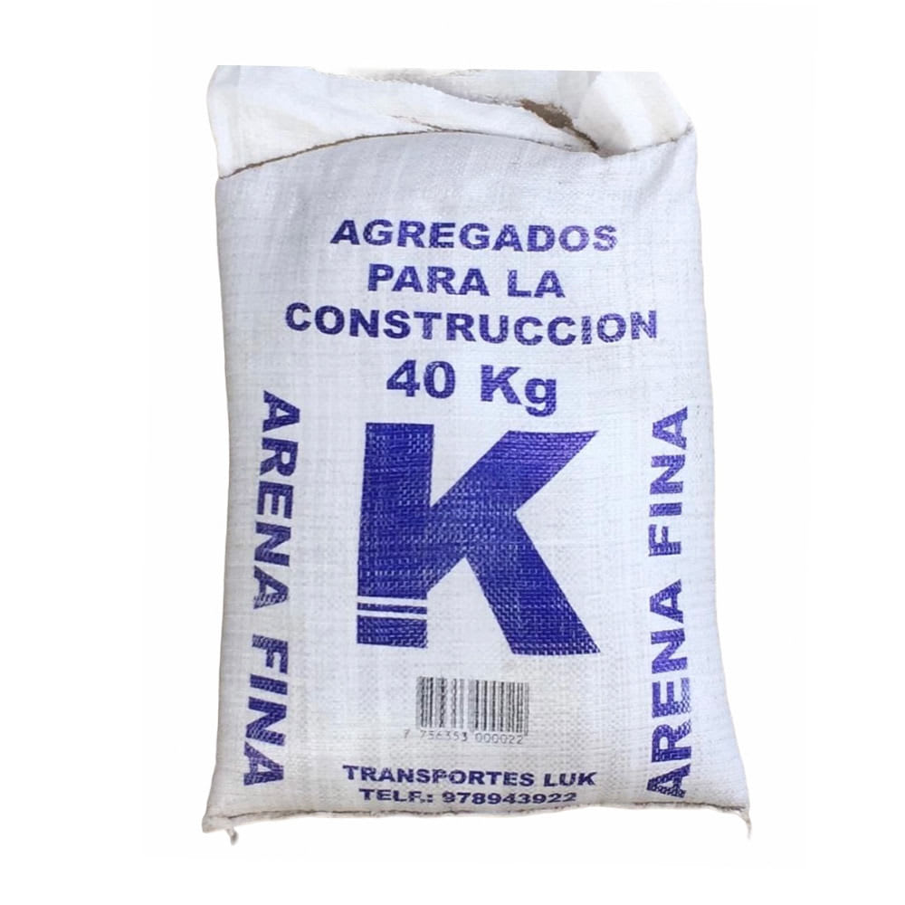 ARENA FINA 40 KG PARA TARRAJEO MORTERO PARA MUROS Y TECHOS