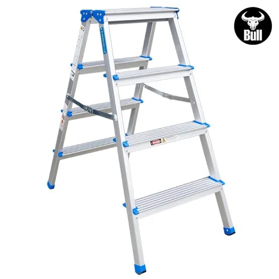ESCALERA ALUMINIO TIPO BANQUETA DOBLE 4 PASOS 150KG 0.88M ABD150-4IA AMERICAN BULL2