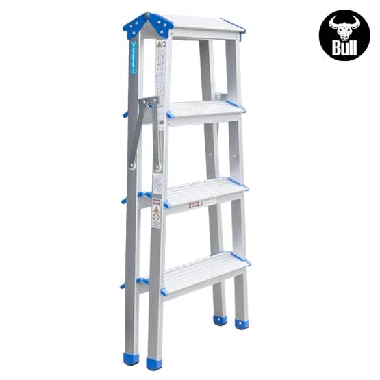 ESCALERA ALUMINIO TIPO BANQUETA DOBLE 4 PASOS 150KG 0.88M ABD150-4IA AMERICAN BULL4