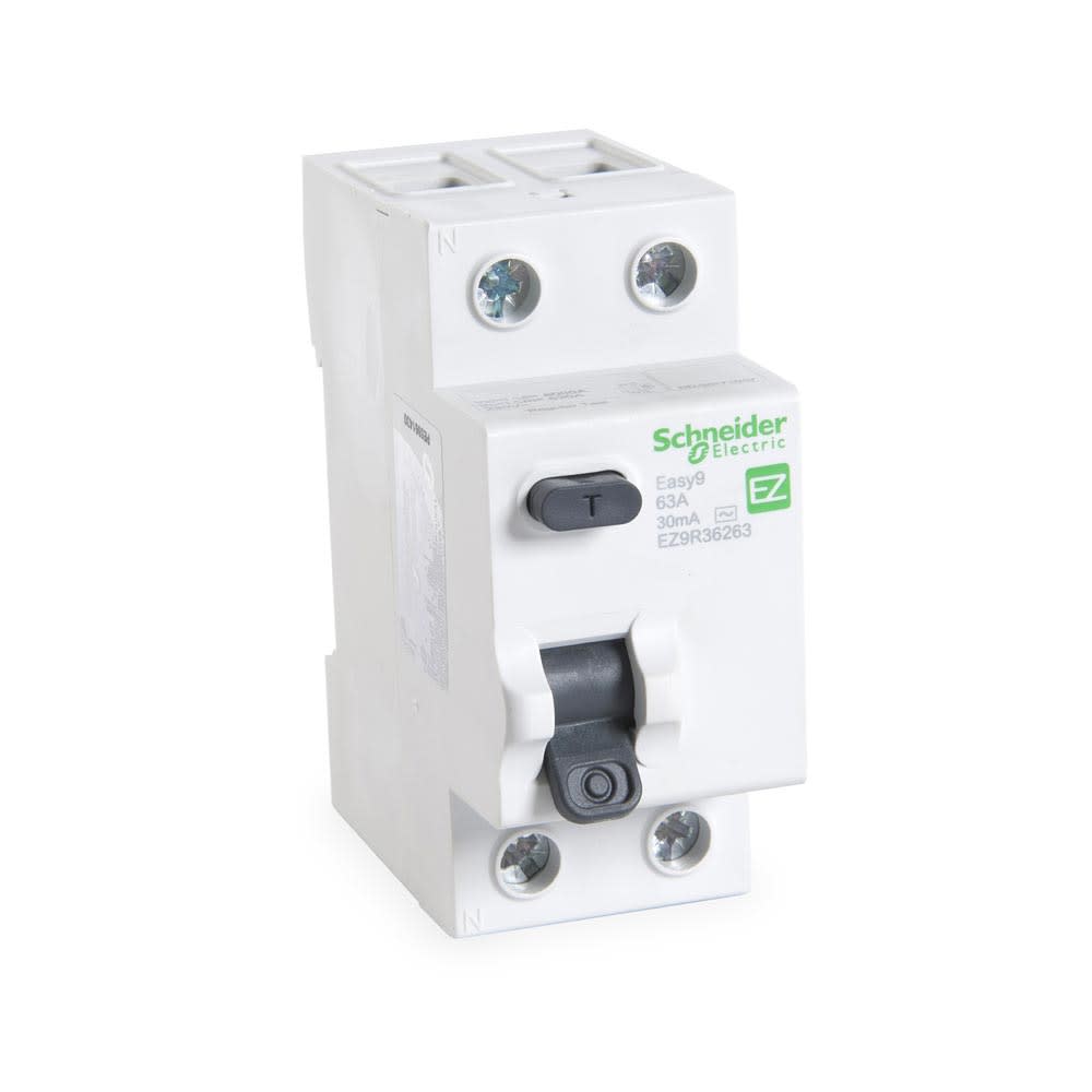 INTERRUPTOR TERMOMAGNETICO EASY9 RCCB 2P 63A 30MA AC-TYPE 230V SCHNEIDER ELECTRIC1