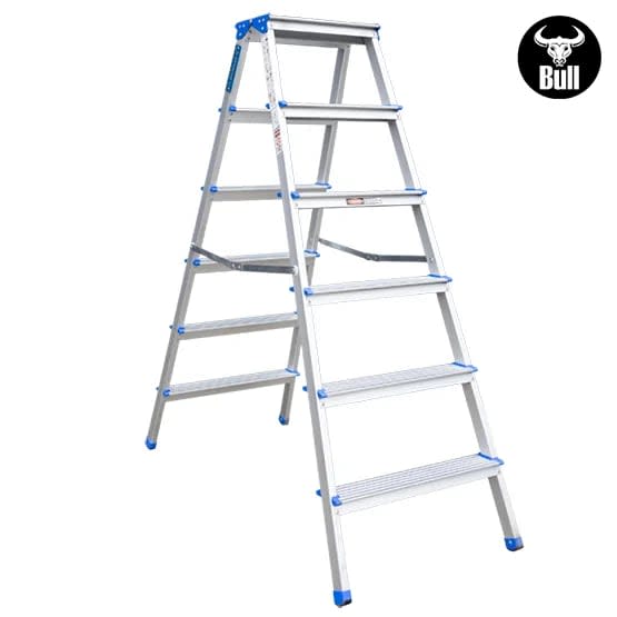 ESCALERA ALUMINIO TIPO BANQUETA DOBLE 6 PASOS 150KG 1.32M ABD150-6IA AMERICAN BULL2