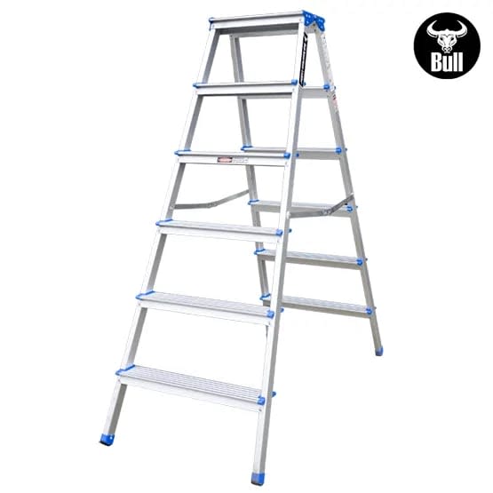 ESCALERA ALUMINIO TIPO BANQUETA DOBLE 6 PASOS 150KG 1.32M ABD150-6IA AMERICAN BULL3