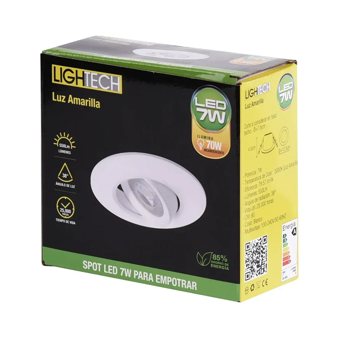 SPOT LED INTEGRADO DIRIGIBLE 7W 10.5CM 3CCT BLANCO LIGHTECH4