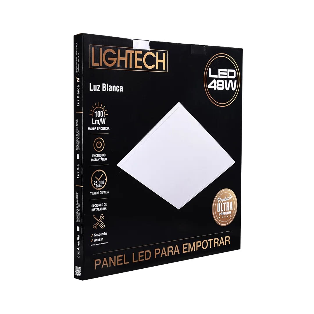 PANEL LED 48W 60X60CM 4370 LUMENES LUZ FRIA LIGHTECH3