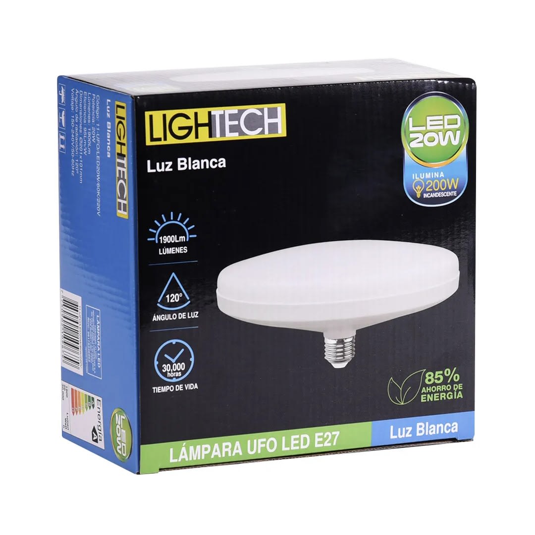 FOCO LED UFO E27 20W 20CM LUZ FRIA LIGHTECH2