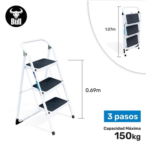 ESCALERA ACERO TIPO TABURETE 3 PASOS 150KG 0.69M ST150-3IA AMERICAN BULL1