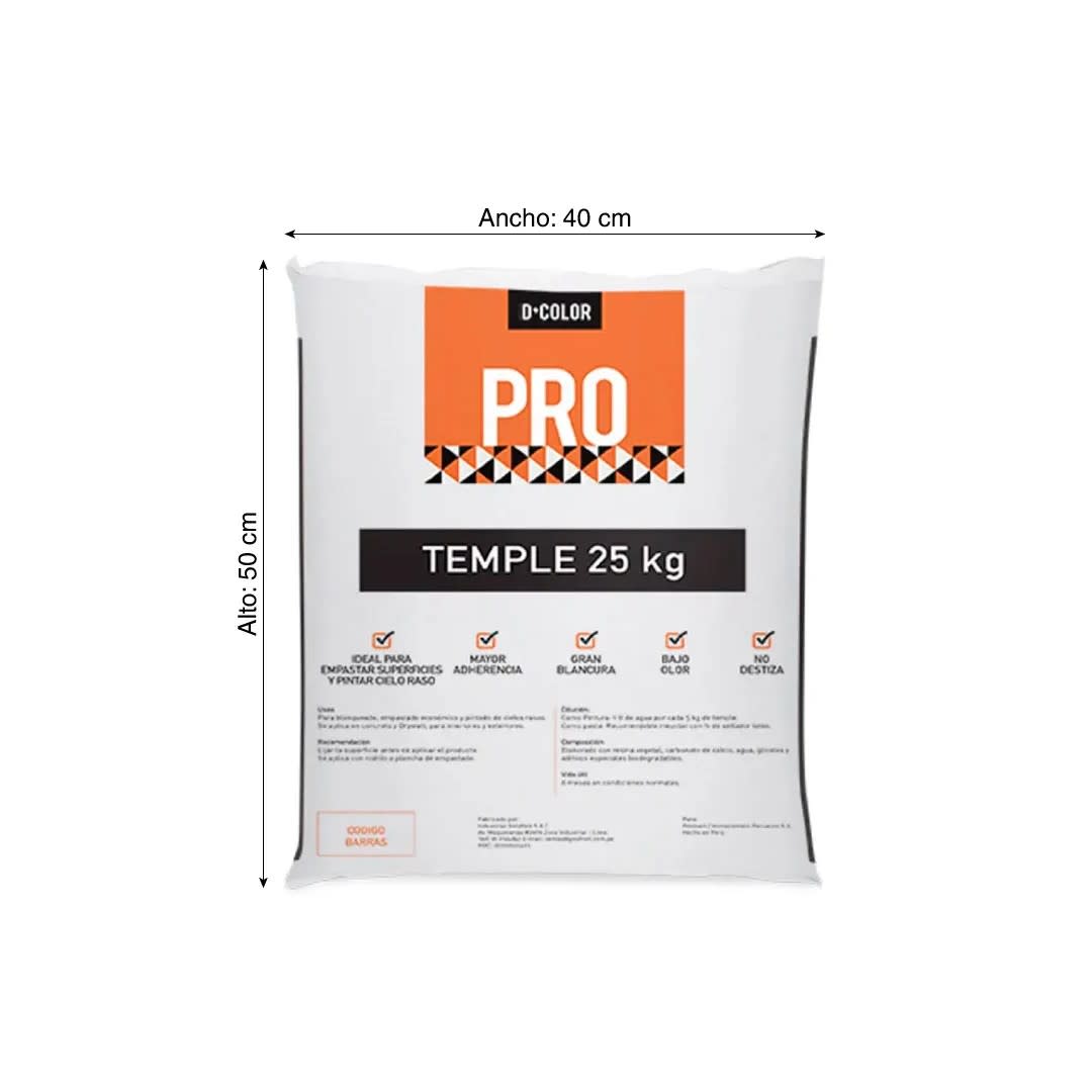 TEMPLE D´COLOR 25 KG PRO1