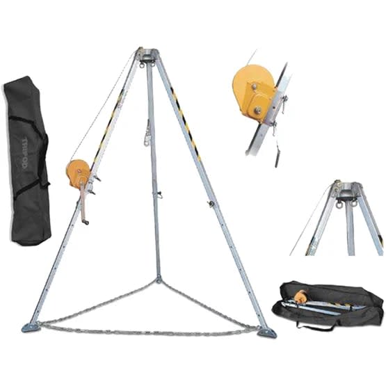 TRIPODE ALUMINIO RESCATE + WINCHE 5MMX20MTS (ALT:1.35-240/DIAM: 1.14-2.10MTS) PATNGK