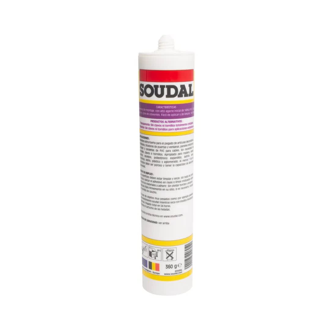 COLA SIN CLAVOS NI TORNILLOS INTERIOR 360 GRAMOS SOUDAL1