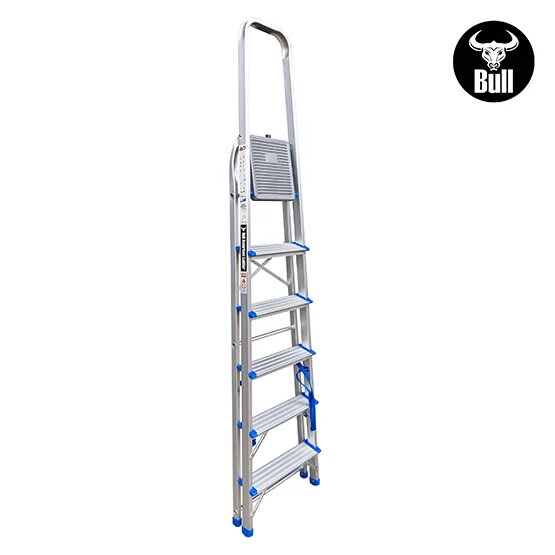 ESCALERA ALUMINIO TIPO BANQUETA ECONOMIC 6 PASOS 150KG 1.28M EAB150-6IA AMERICAN BULL2