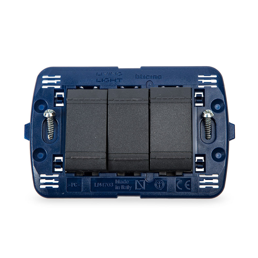 INTERRUPTOR UNIPOLAR TRIPLE LIVING LIGHT BTICINO