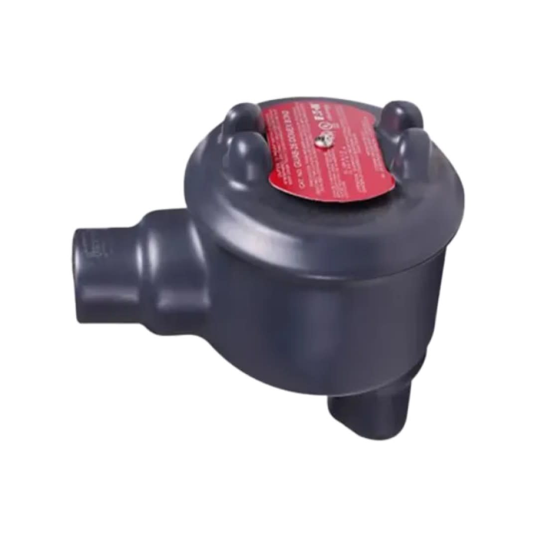 CAJA REDONDA TIPO GUAB AL. 3/4'' COVER Ø3'' REVESTIDA DE PVC NEMA 7 CL1 DIV1&2 UL DOMEX BOND ROJO