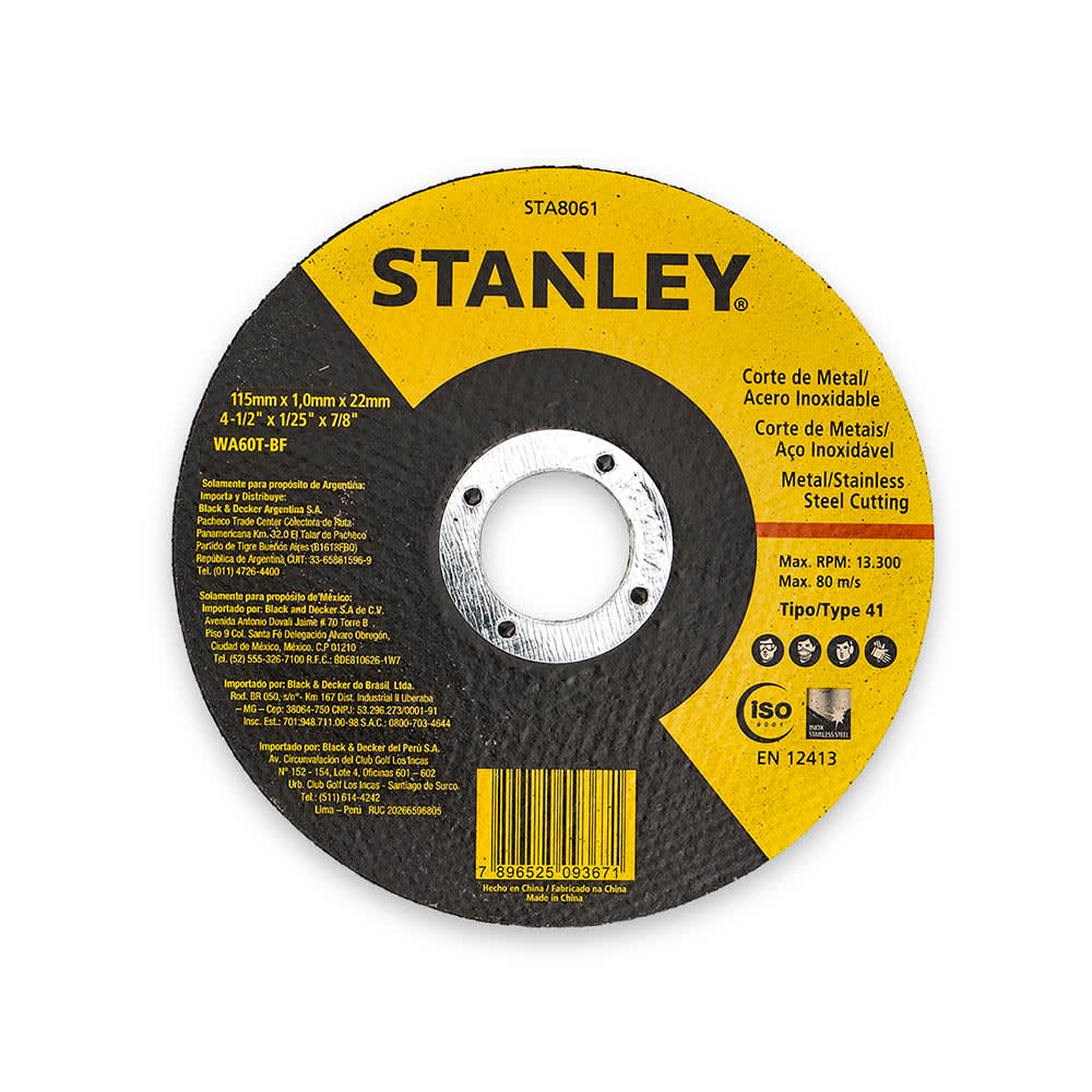 DISCO DE CORTE 4 1/2''-115X1.0MM STANLEY