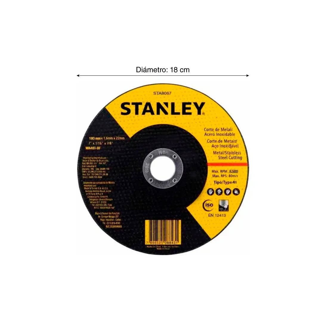 DISCO DE CORTE INOX. 7''-180X1.6MM STANLEY1