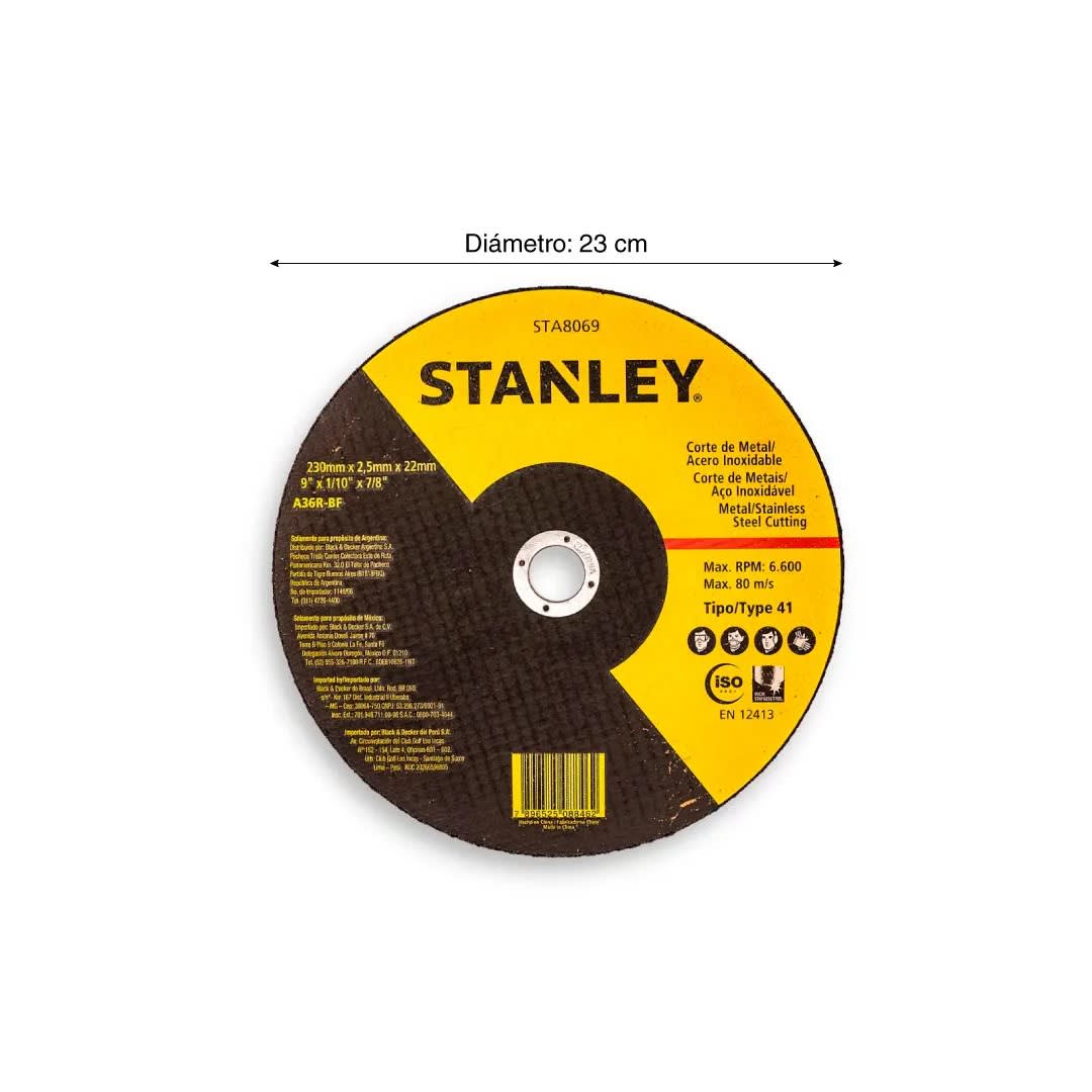 DISCO DE CORTE INOX. 9''-230X2.5MM STANLEY1