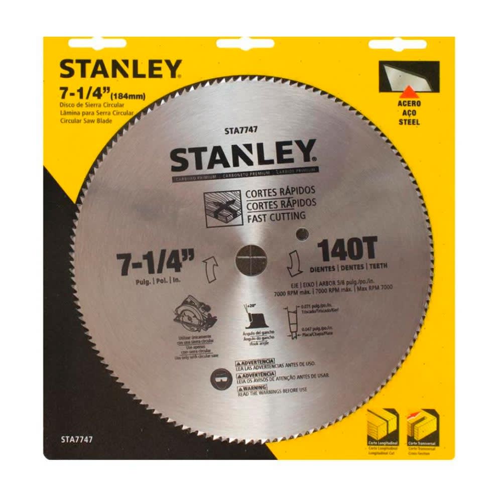 DISCO SIERRA CIRCULAR MODELO STA7747 71/4'' 140D ACERO PLATA STANLEY