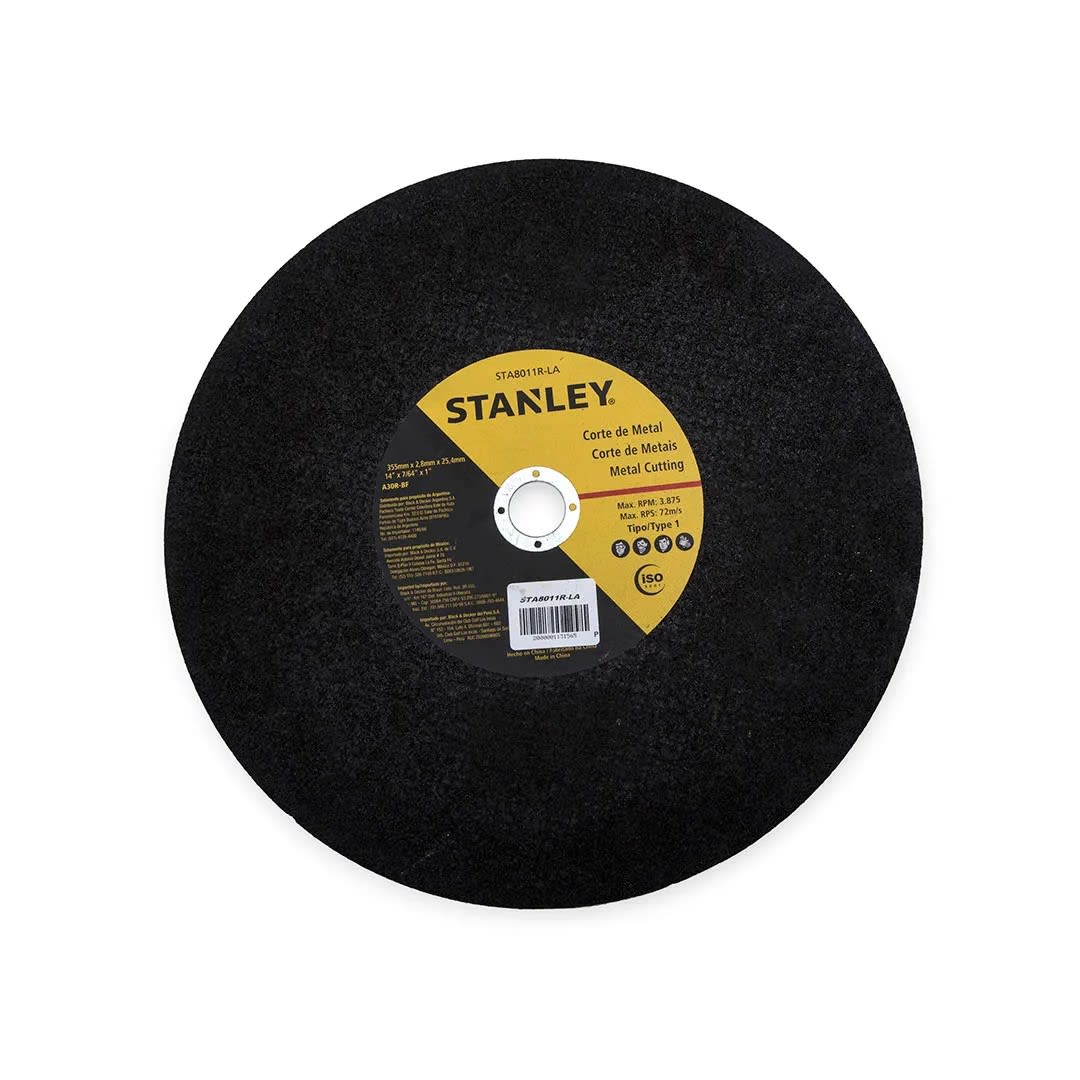 DISCO DE CORTE ABRASIVO 14'' MODELO 3/32 X1 NEGRO USO PROFESIONAL INDUSTRIAL STANLEY
