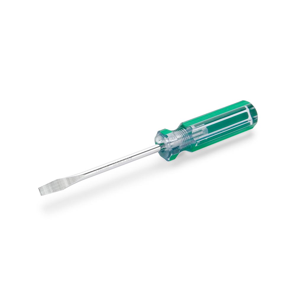 DESARMADOR PLANO MODELO 107 DE ACERO CROMADO 1/4''X5'' PLATA RUBICON