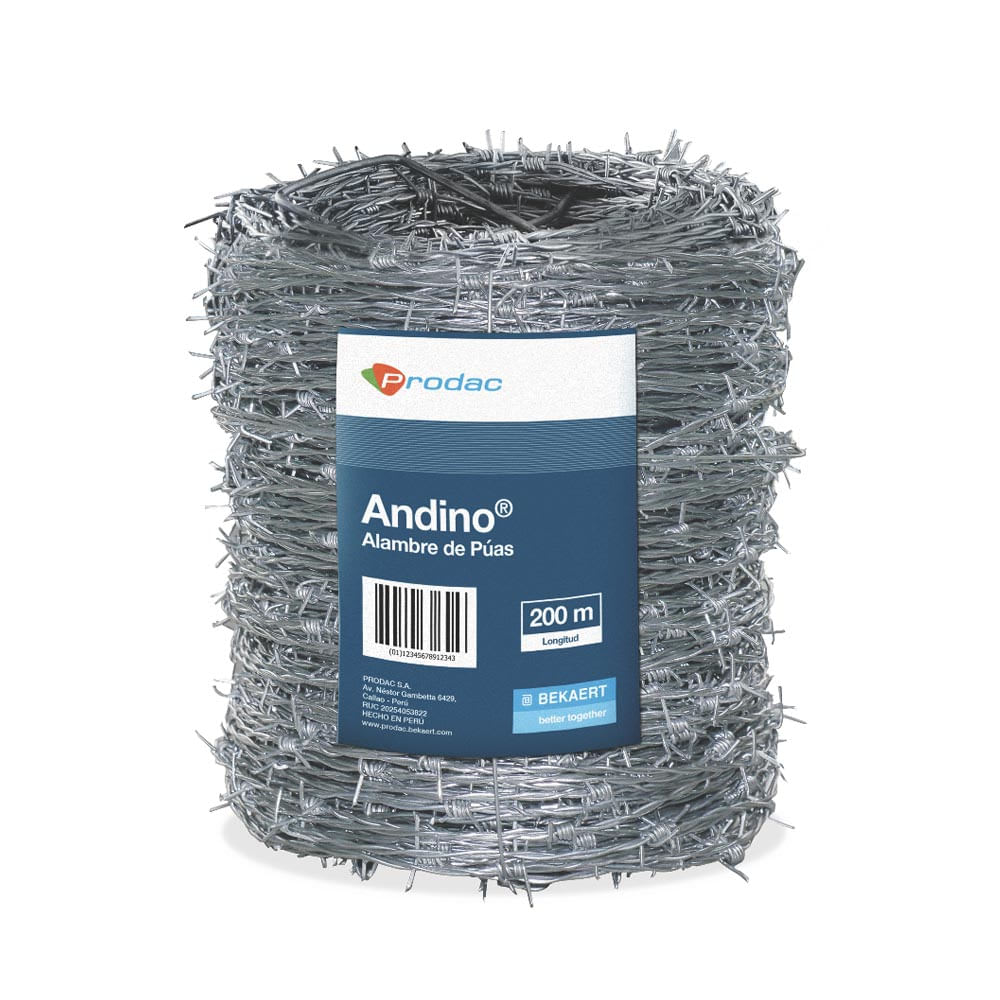 ALAMBRE DE PUAS ANDINO 200 METROS PRODAC