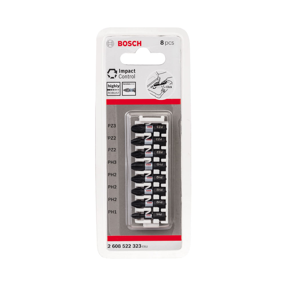 SET PUNTA PH2X25MM IMPACT CONTROL 8 PIEZAS BOSCH