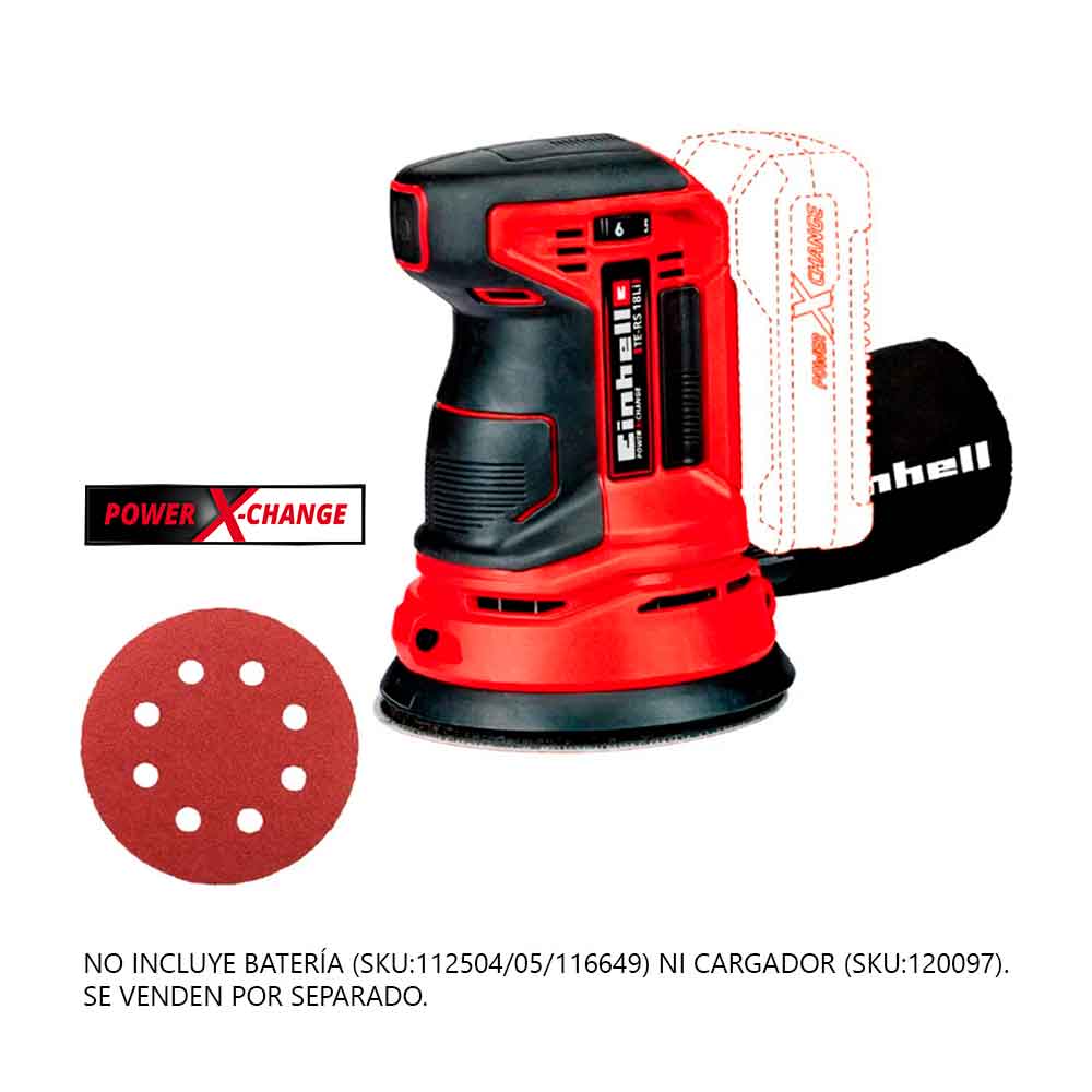 LIJADORA ORBITAL TE-RS 18 LI 18V EINHELL