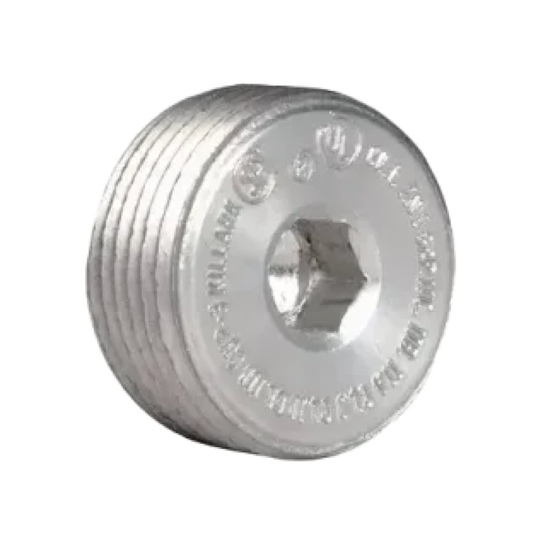 TAPÓN RECESSED ALUMINIO 1-1/2'' (1/2” ALLEN KEY) CL1 DIV1&2 UL KILLARK