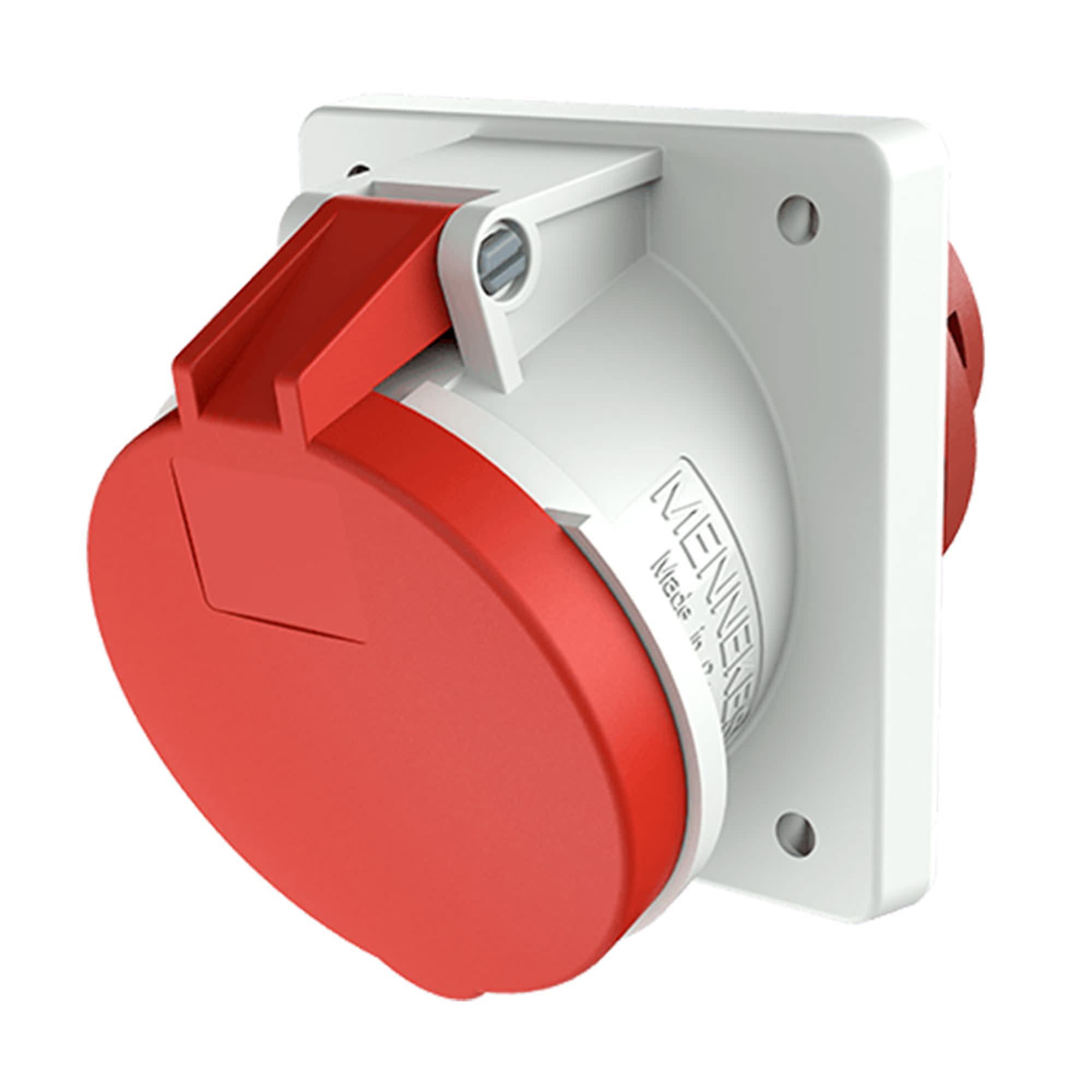 TOMA EMPOTRABLE 63AMP 3P+T 415V ROJO 6H IP44 MENNEKES1