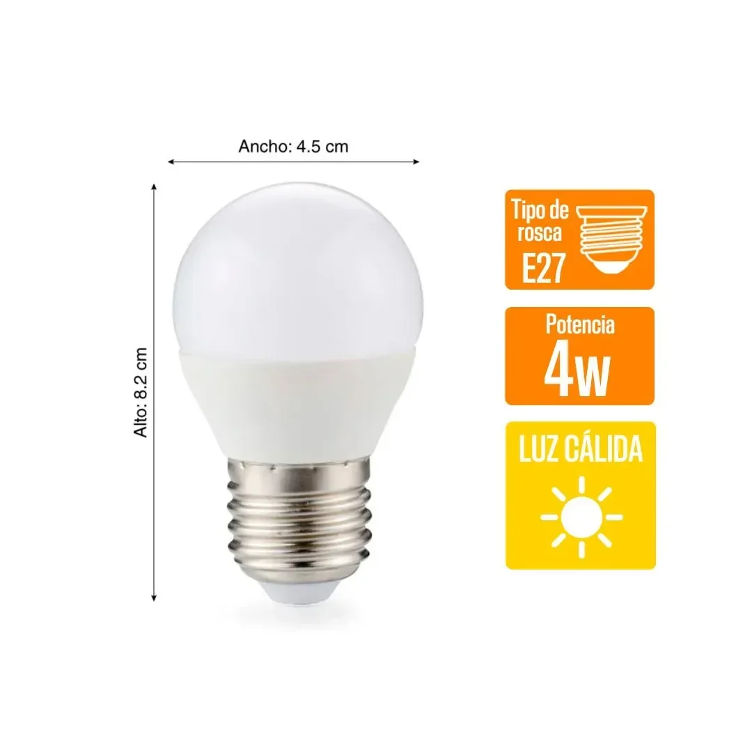 FOCO LED MINI E27 4W LUZ CALIDA ORANGE2