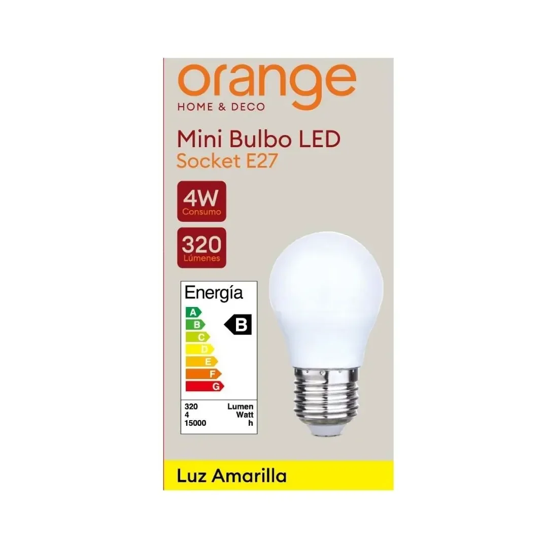FOCO LED MINI E27 4W LUZ CALIDA ORANGE5