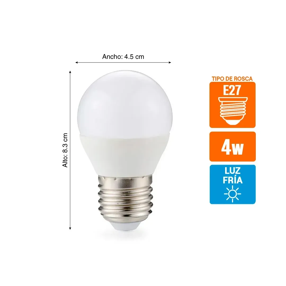 FOCO LED MINI E27 4W LUZ FRIA ORANGE2