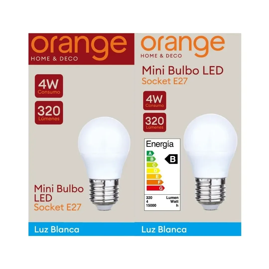 FOCO LED MINI E27 4W LUZ FRIA ORANGE4