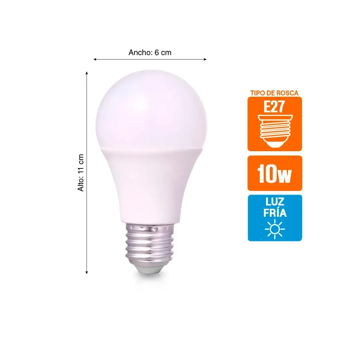 FOCO LED E27 10W LUZ FRIA ORANGE2