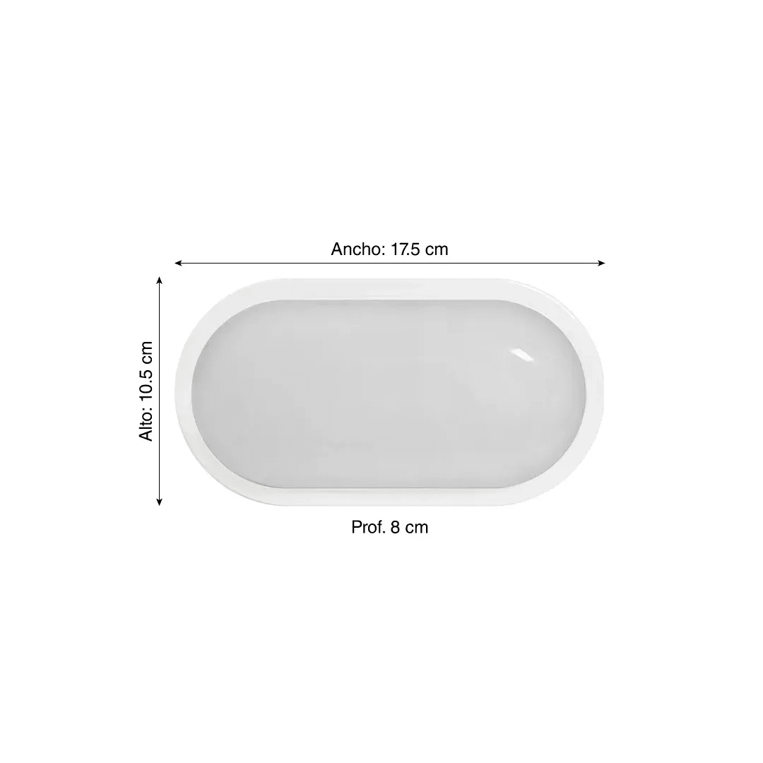 APLIQUE LED TORTUGA OVALADO BLANCO 20W LUZ FRIA LIGHTECH2