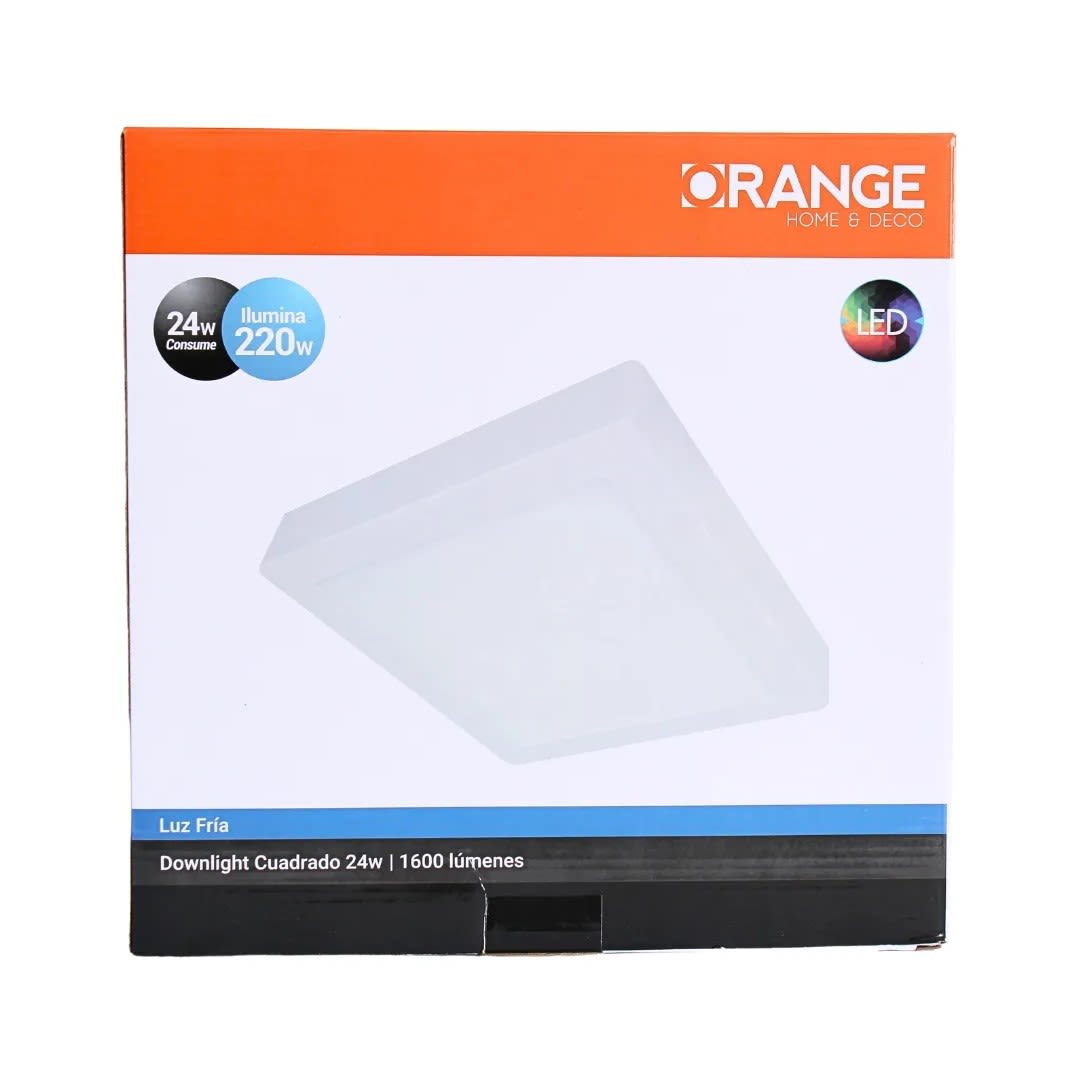 DOWNLIGHT ADOSABLE CUADRADO 24W LUZ FRIA ORANGE4