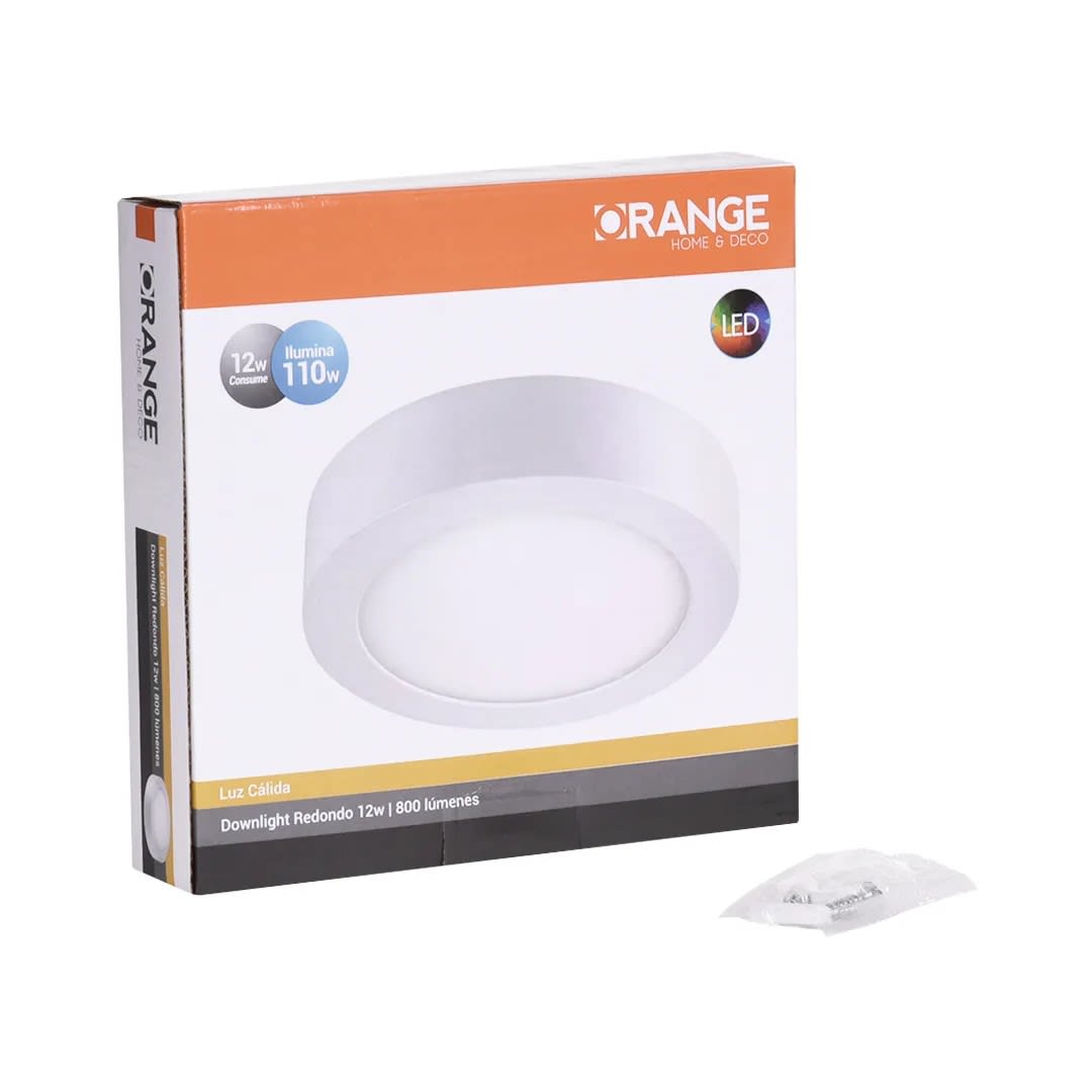 DOWNLIGHT REDONDO 12W LUZ CALIDA DE ALUMINIO BLANCO ORANGE2