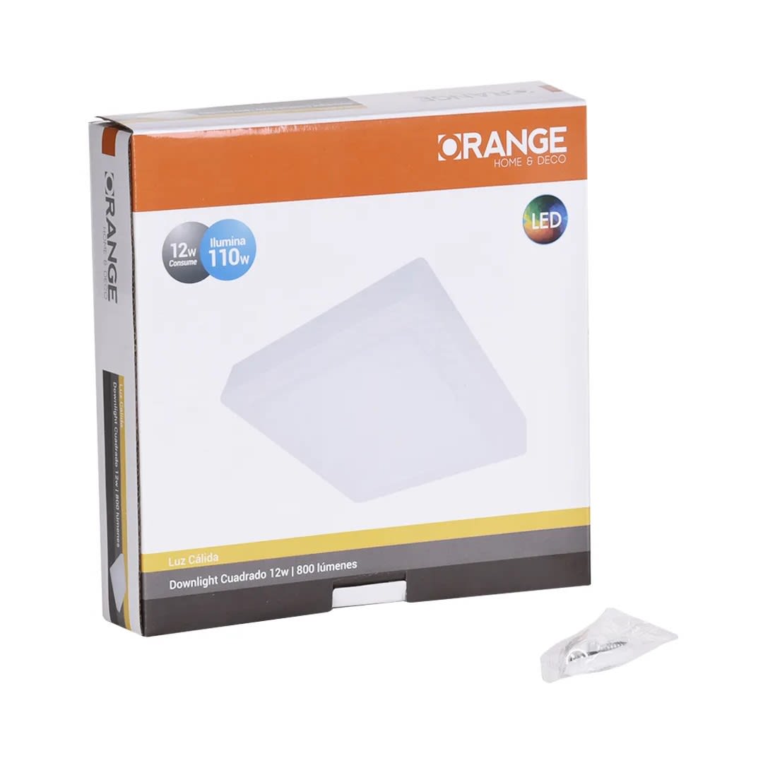 DOWNLIGHT ADOSABLE CUADRADO 12W LUZ CALIDA ORANGE1