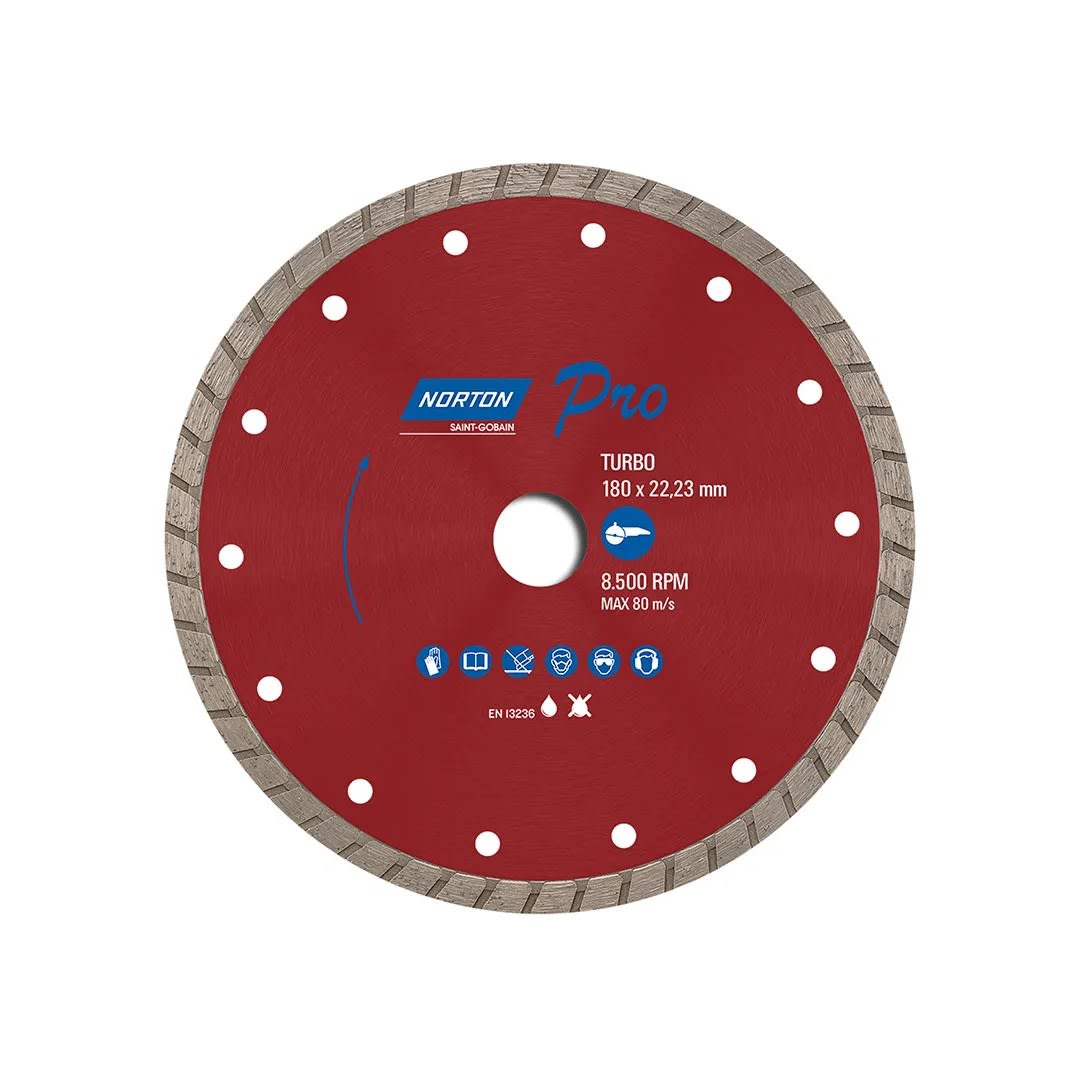 DISCO DE CORTE DIAMANTADO TURBO 7''X7/8'' PARA CONCRETO NORTON