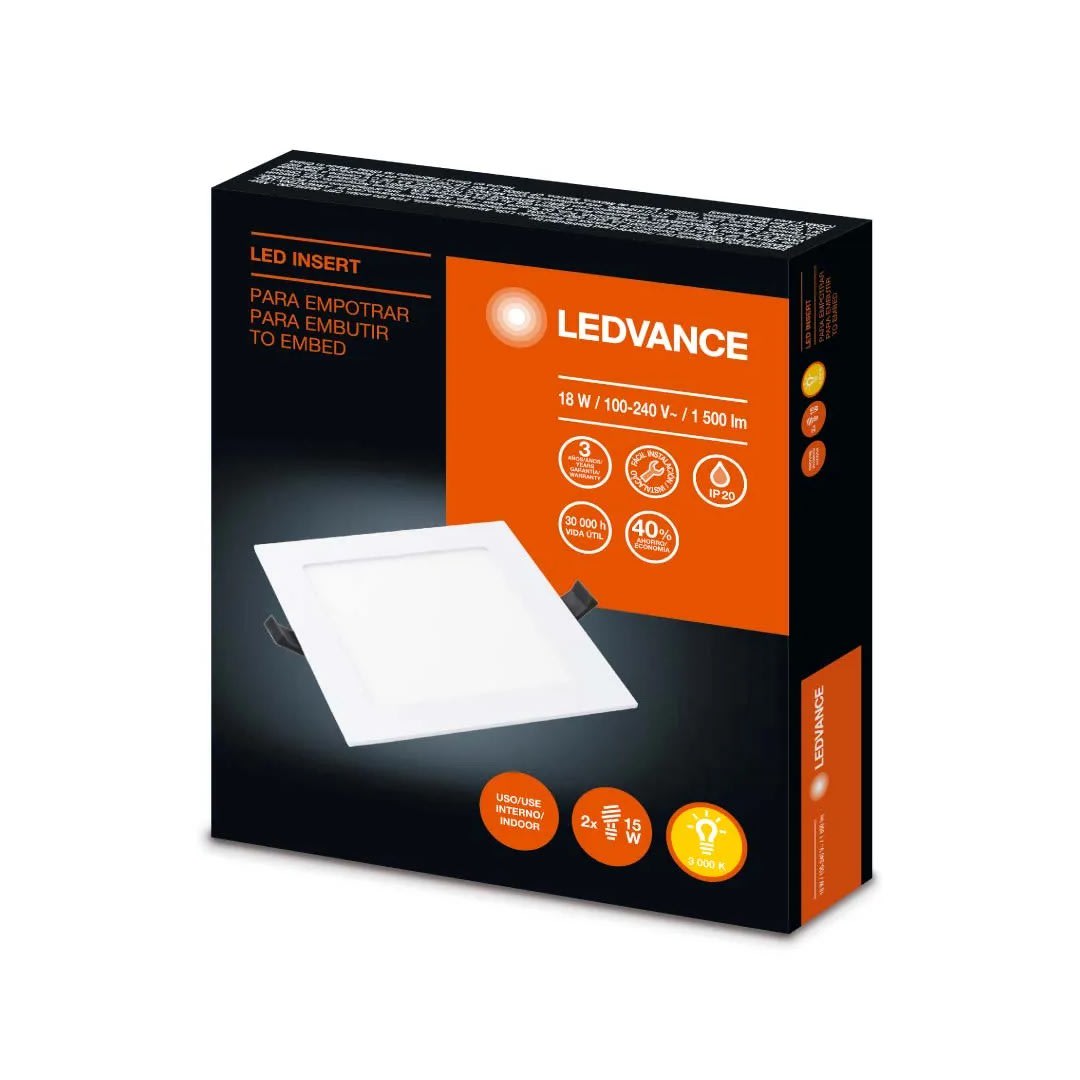 DOWNLIGHT EMPOTRABLE CUADRADO 18W LUZ CALIDA LEDVANCE1