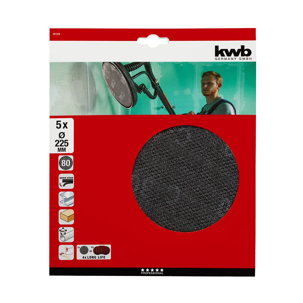 DISCO PARA LIJAR 225MM GRANO 80 TC-DW 225 KWB