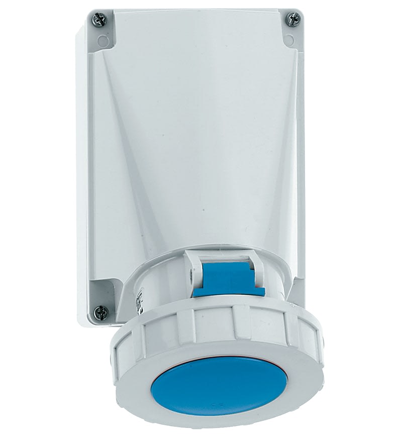 TOMA VISIBLE 63A 2P+T 250V AZUL 6H IP67 1157 BALS