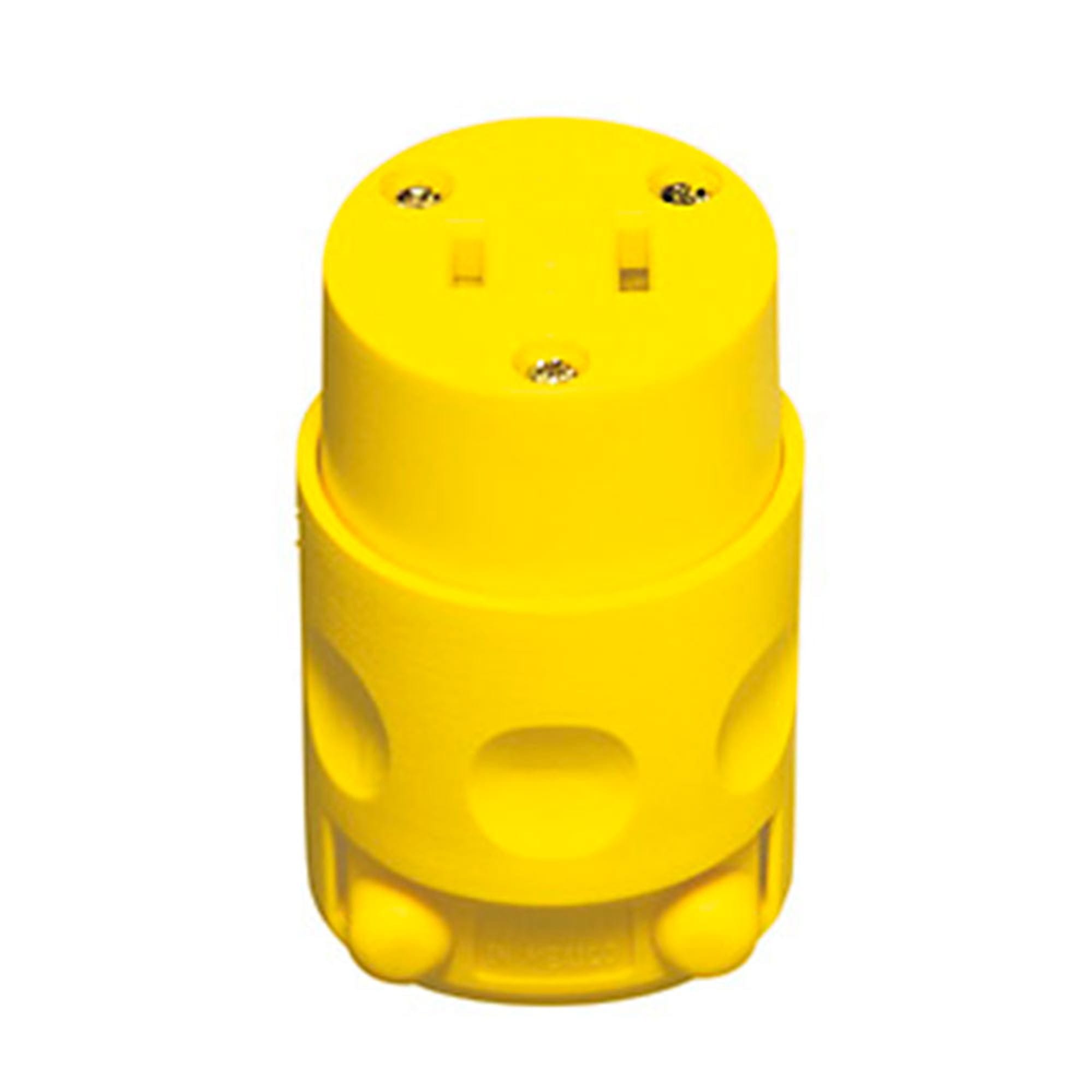 CONECTOR AEREO 2 PATAS 15A 125V PVC AMARILLO LEVITON1